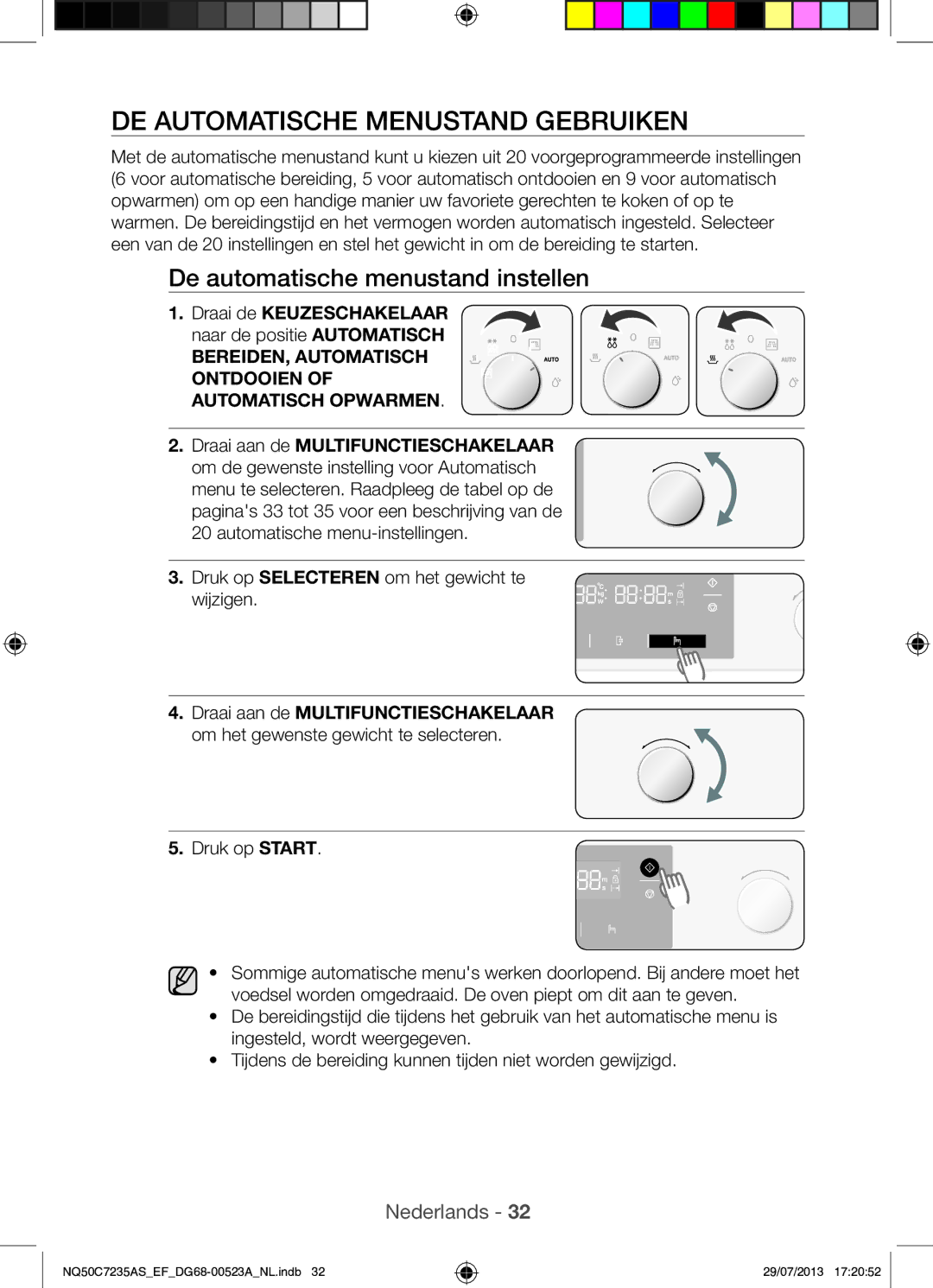 Samsung NQ50C7235AS/EF manual DE Automatische Menustand Gebruiken, De automatische menustand instellen 