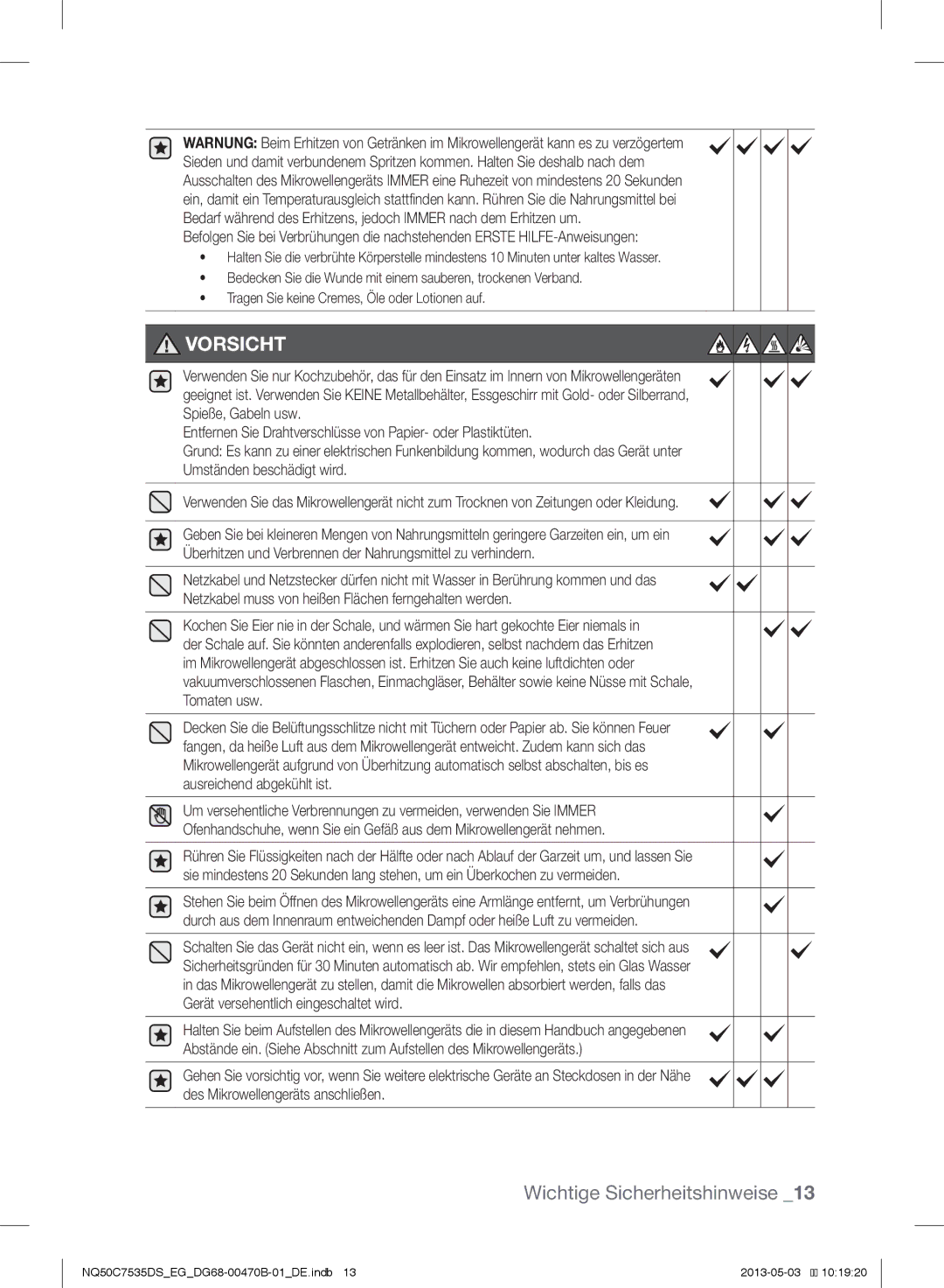 Samsung NQ50C7535DS/EG manual Vorsicht 