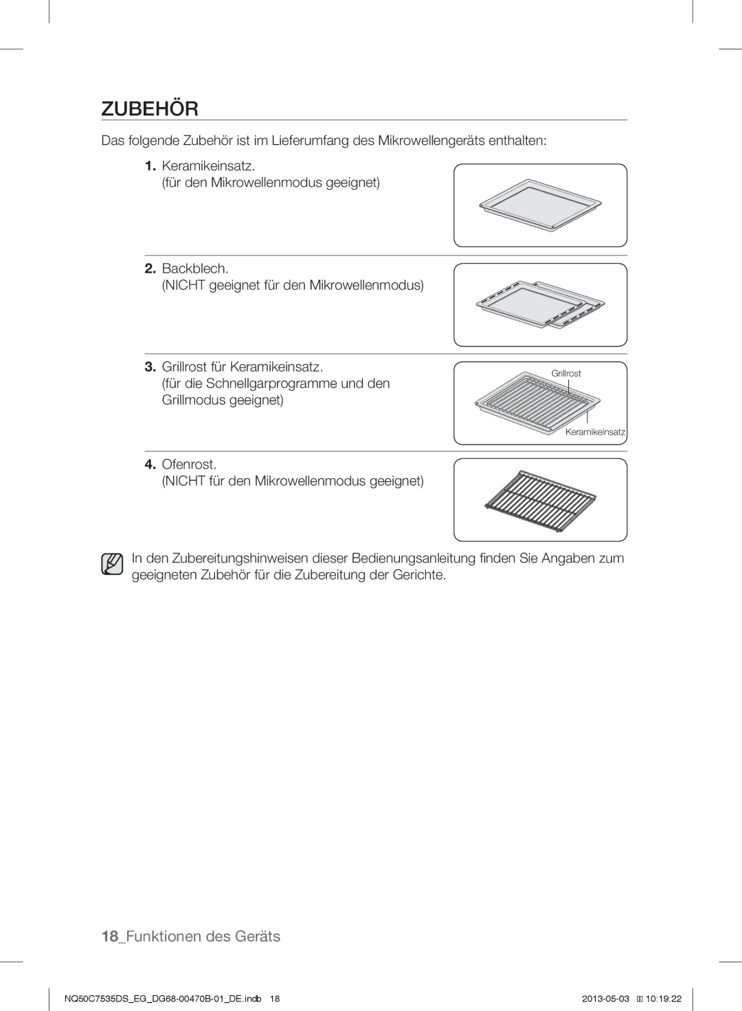 Samsung NQ50C7535DS/EG manual Zubehör 