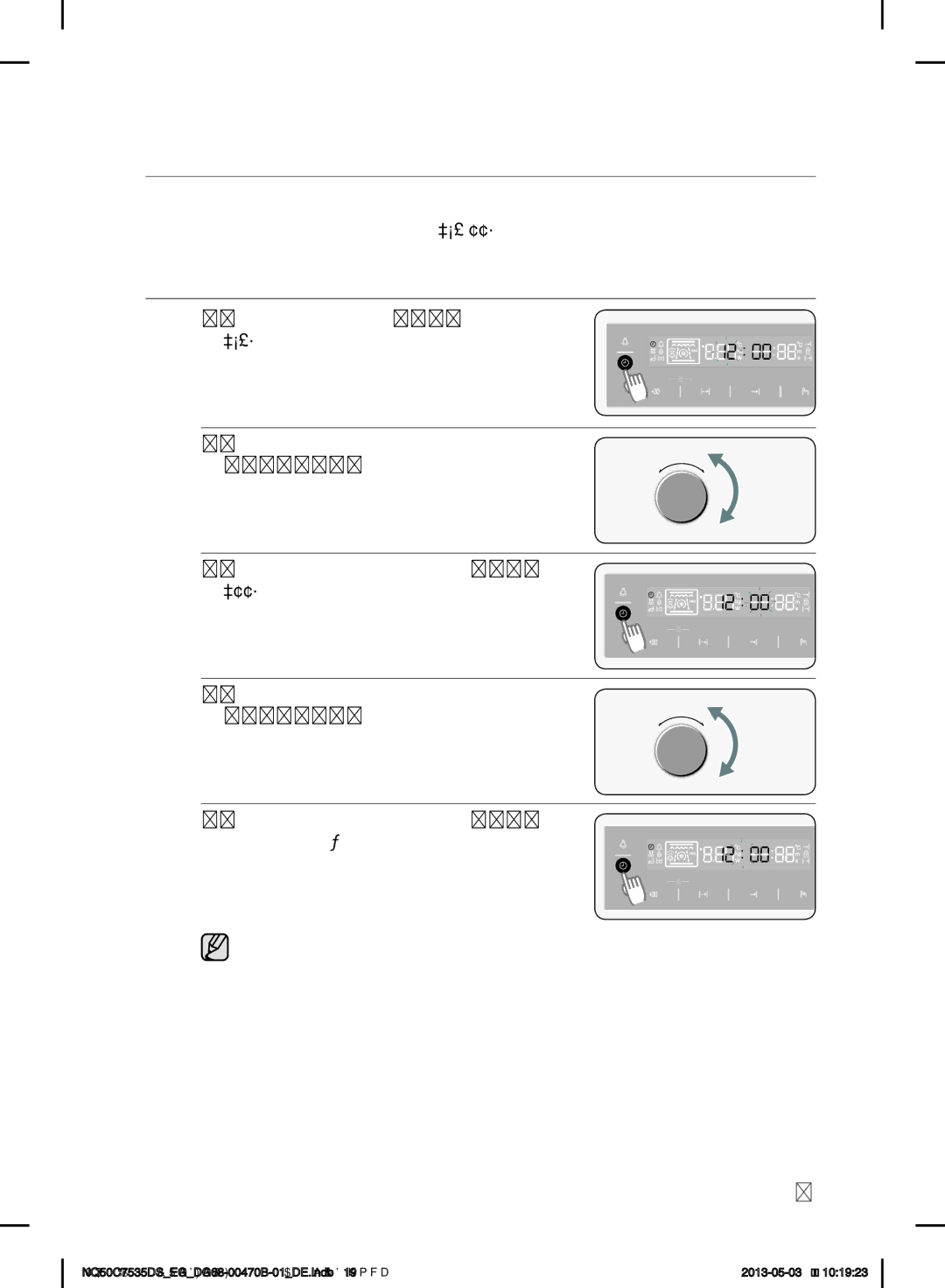 Samsung NQ50C7535DS/EG manual Einstellen DER Uhrzeit, Funktionswähler die Stunde ein, Funktionswähler die Minuten ein 