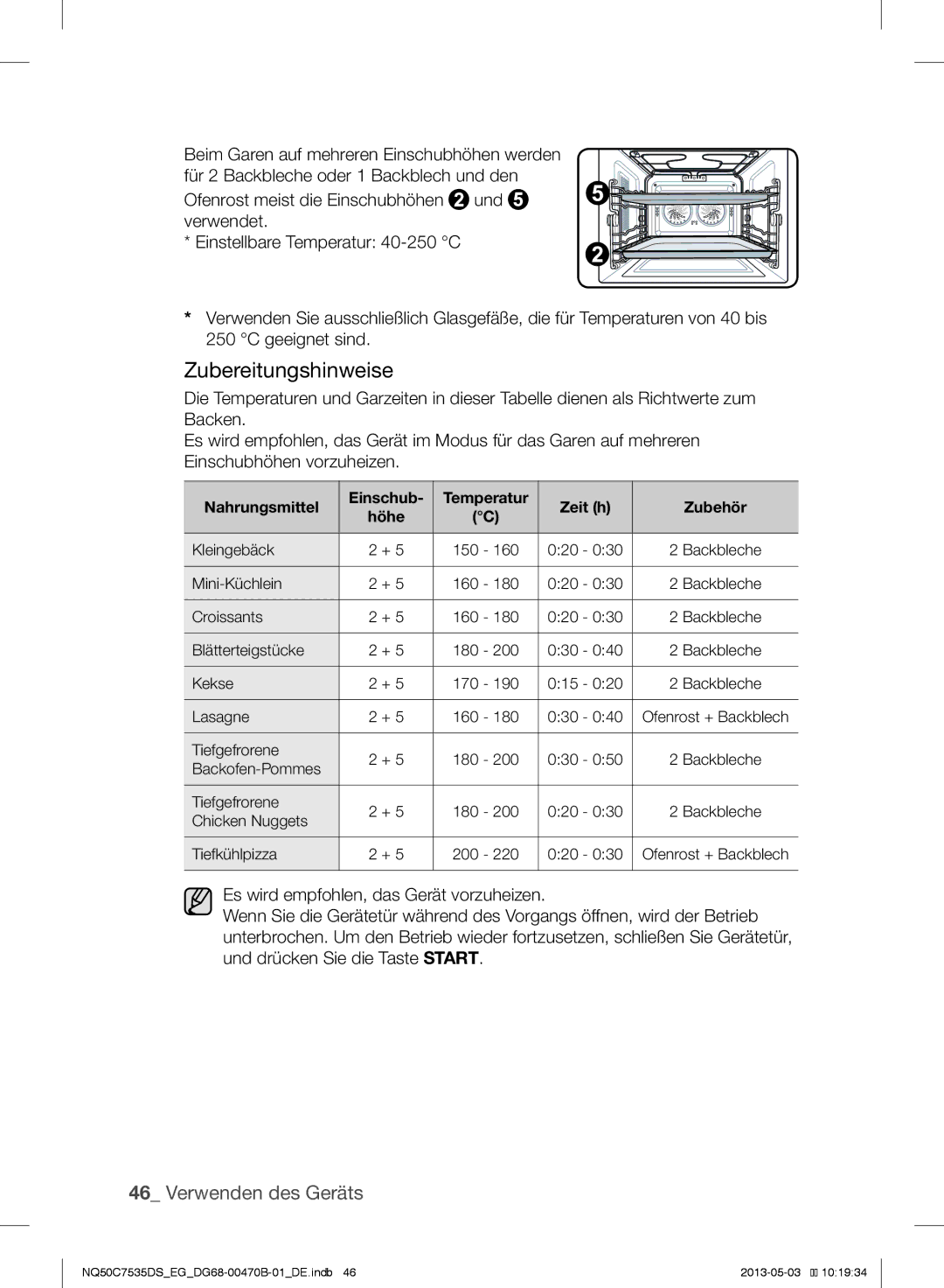 Samsung NQ50C7535DS/EG manual Mini-Küchlein 160 020, Croissants 160 020, Blätterteigstücke 180 030, Kekse 170 015 