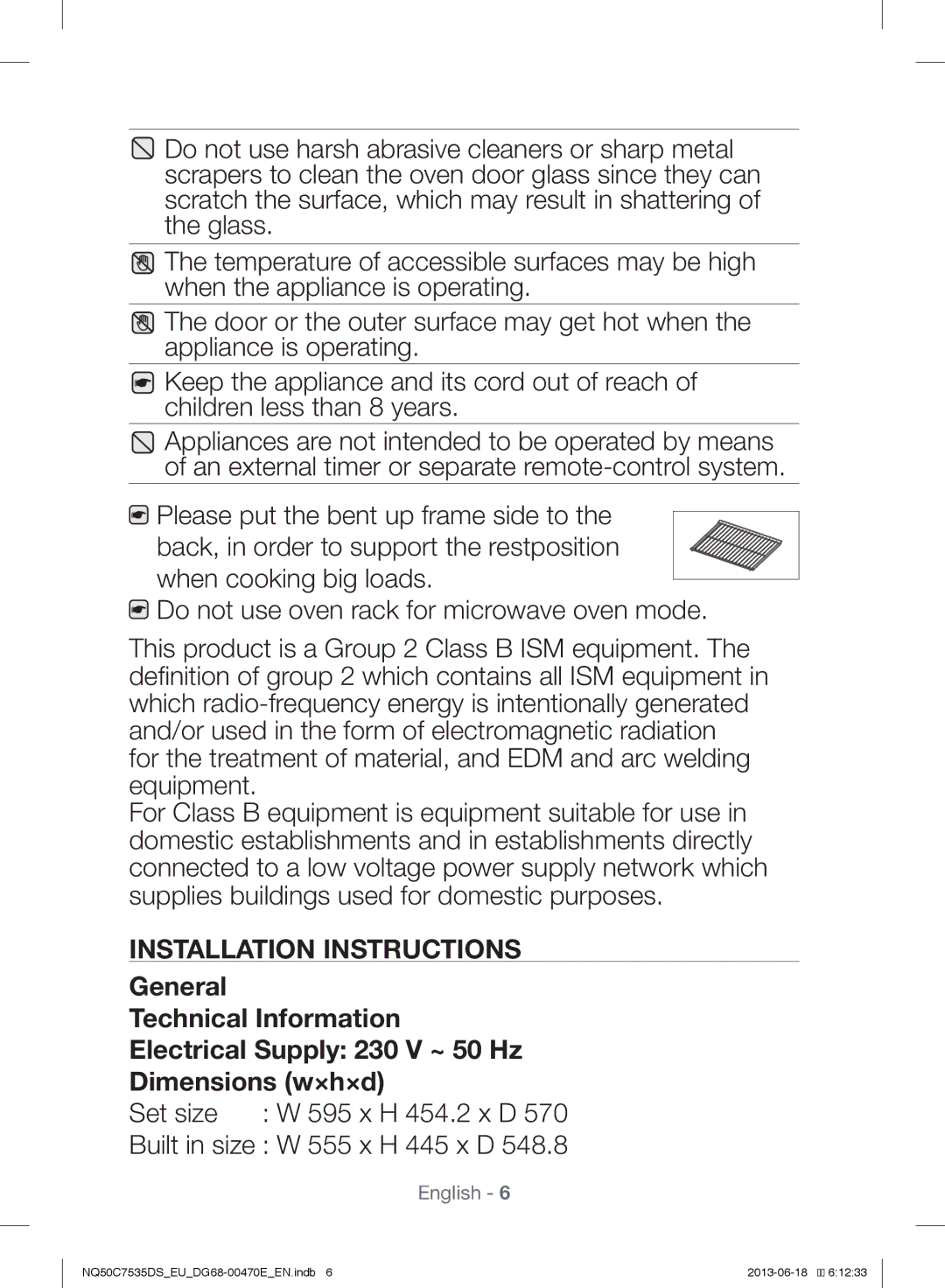 Samsung NQ50C7535DS/EU manual Installation Instructions 