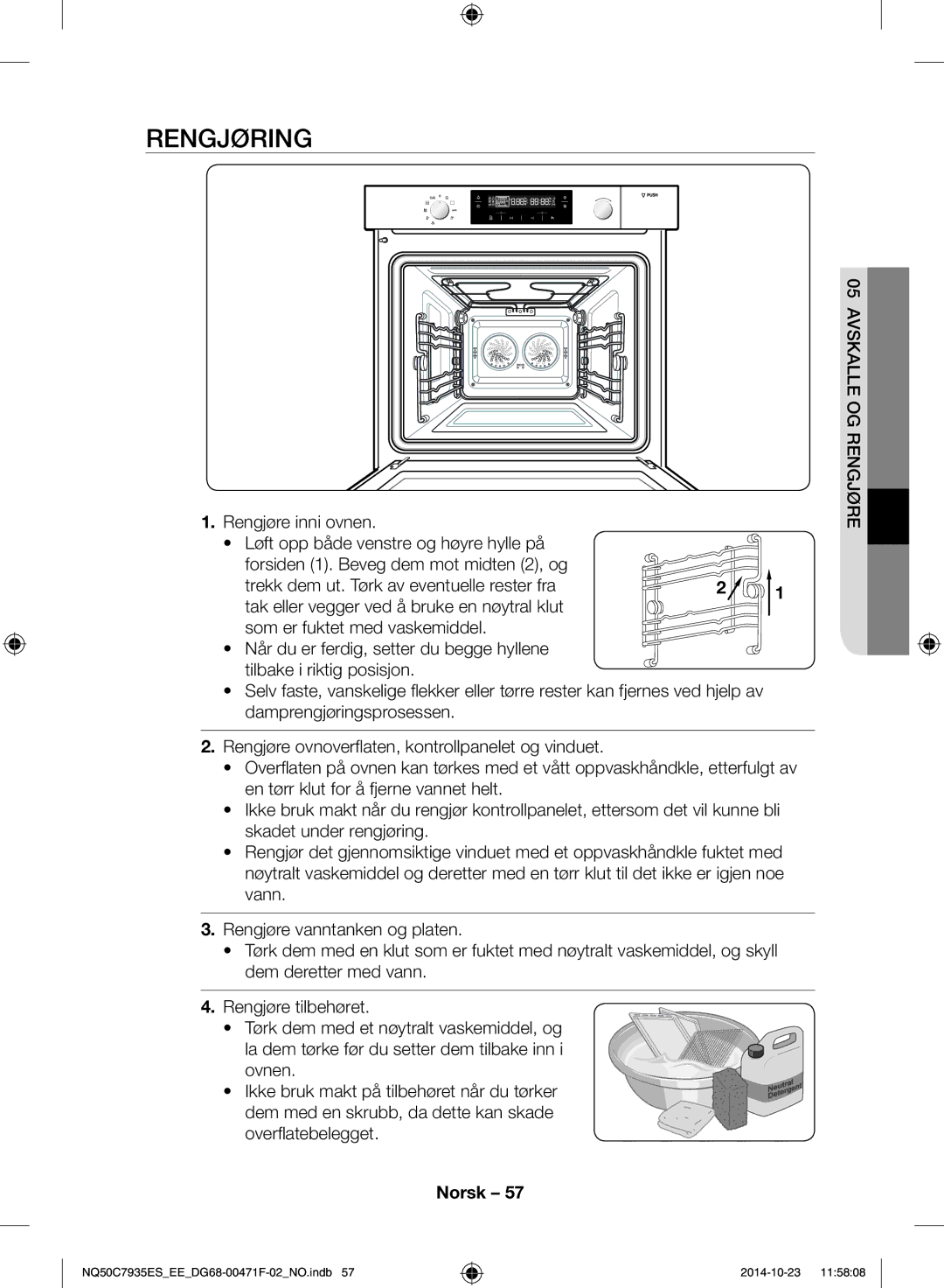 Samsung NQ50C7935ES/EE manual Rengjøring 