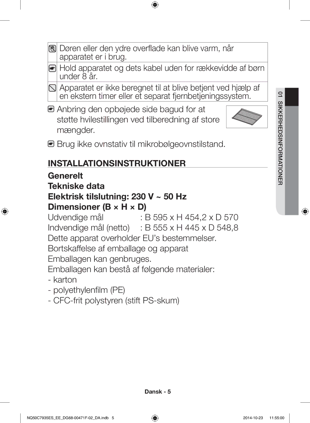 Samsung NQ50C7935ES/EE manual Dansk 