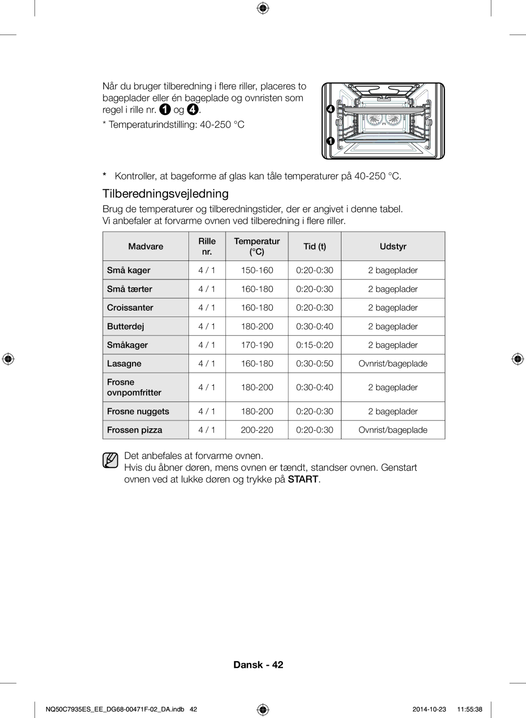 Samsung NQ50C7935ES/EE manual Små tærter 160-180 020-030 