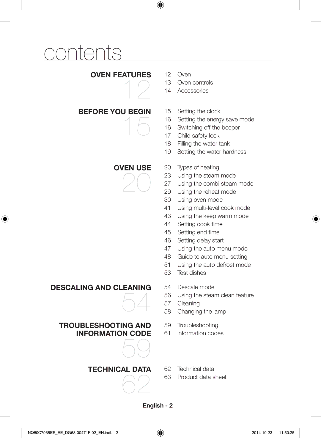 Samsung NQ50C7935ES/EE manual Contents 