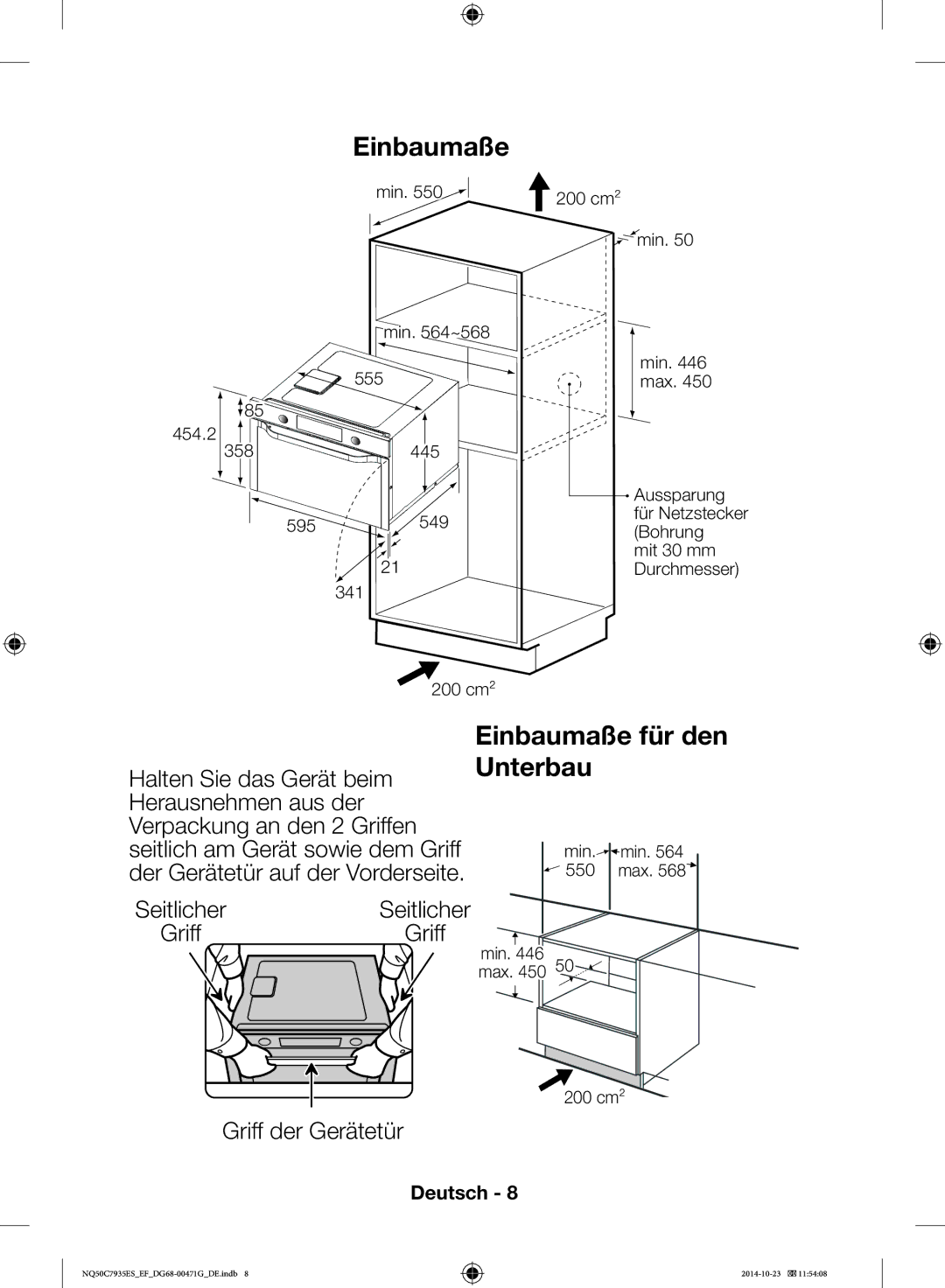 Samsung NQ50C7935ES/EF manual Griff 