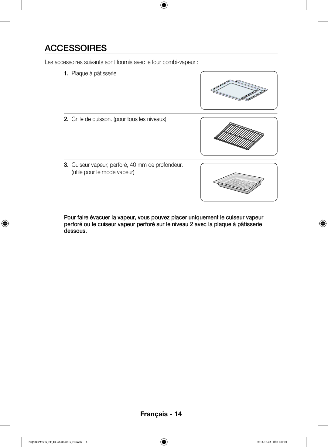 Samsung NQ50C7935ES/EF manual Accessoires 