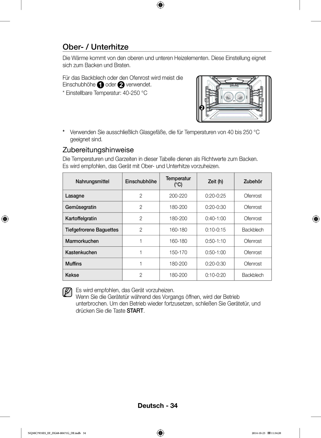 Samsung NQ50C7935ES/EF manual Ober- / Unterhitze, Marmorkuchen, Kastenkuchen 