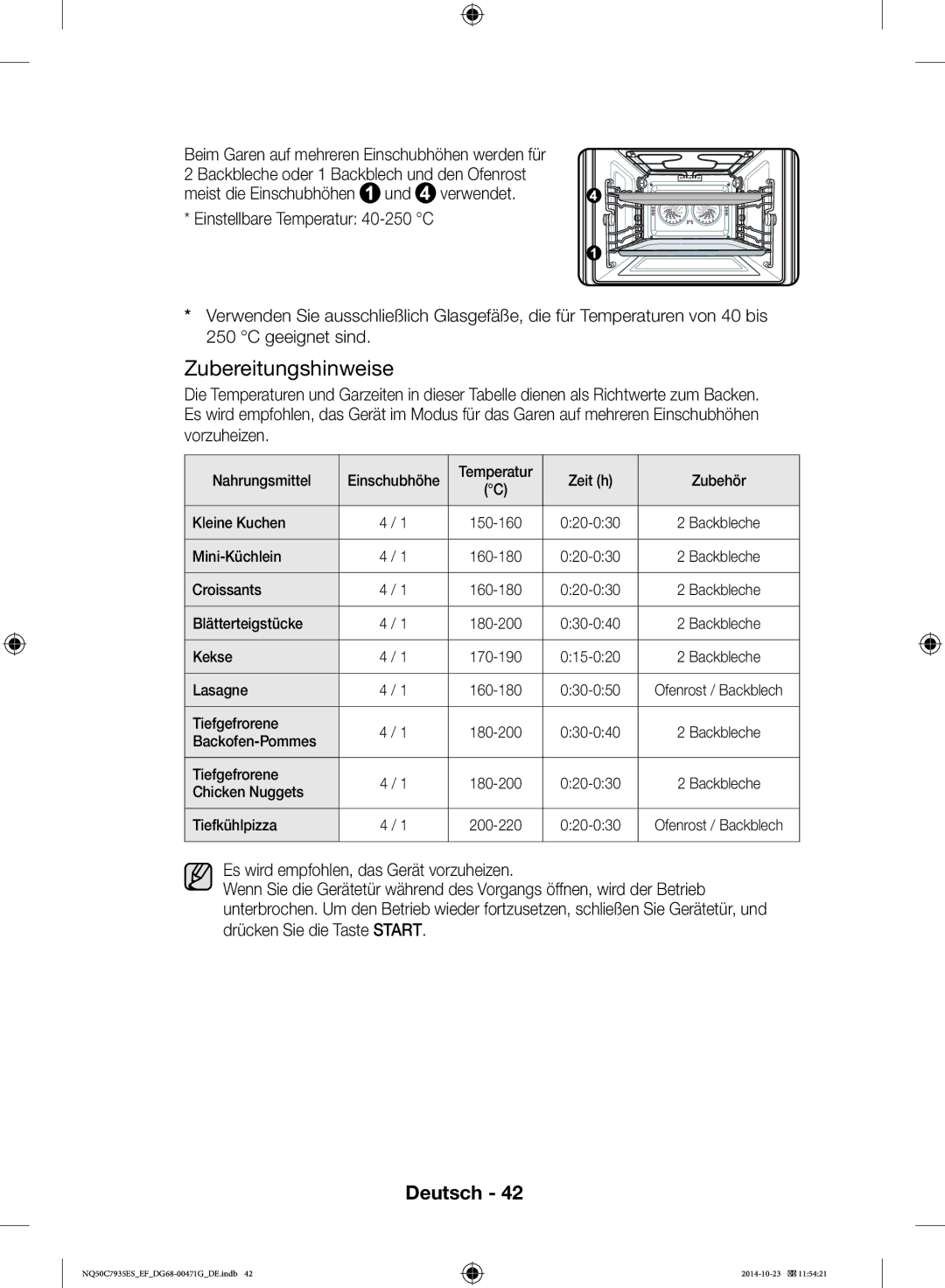 Samsung NQ50C7935ES/EF manual Mini-Küchlein, Blätterteigstücke, Tiefgefrorene, Chicken Nuggets 