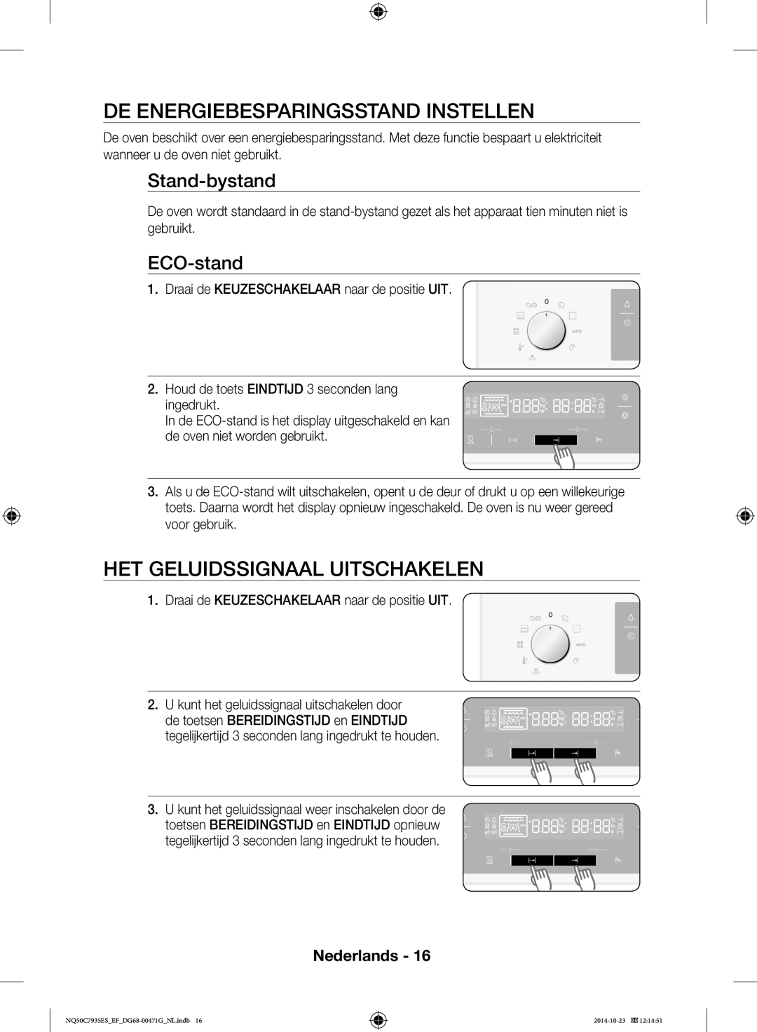 Samsung NQ50C7935ES/EF DE Energiebesparingsstand Instellen, HET Geluidssignaal Uitschakelen, Stand-bystand, ECO-stand 