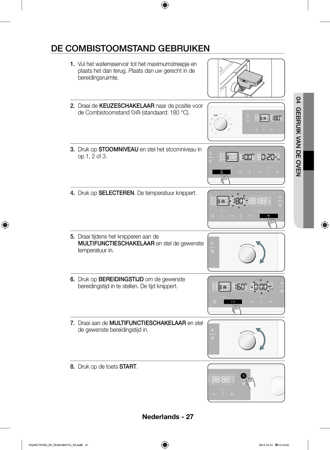 Samsung NQ50C7935ES/EF manual DE Combistoomstand Gebruiken 