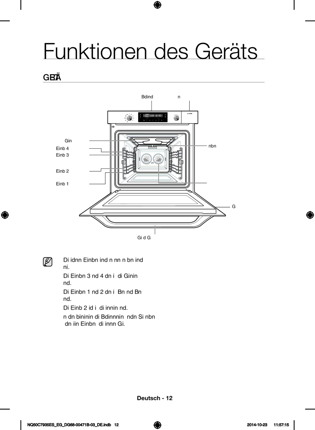 Samsung NQ50C7935ES/EG manual Funktionen des Geräts 