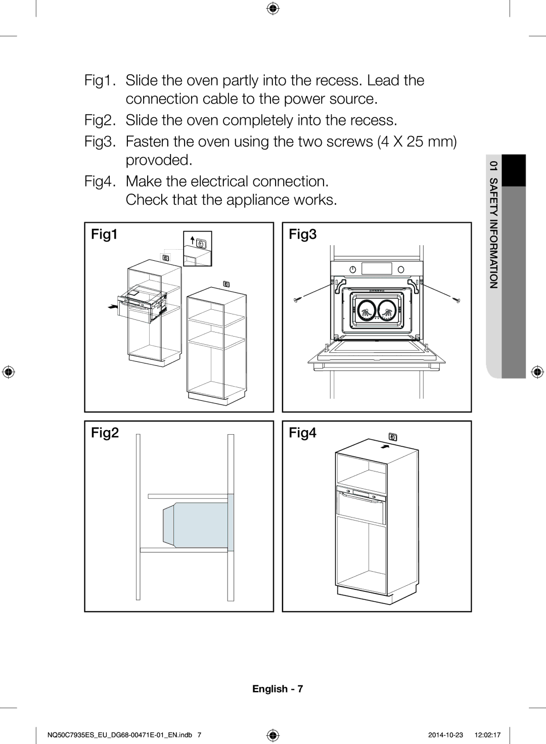 Samsung NQ50C7935ES/EU manual Fig1 Fig3, Fig2 Fig4 