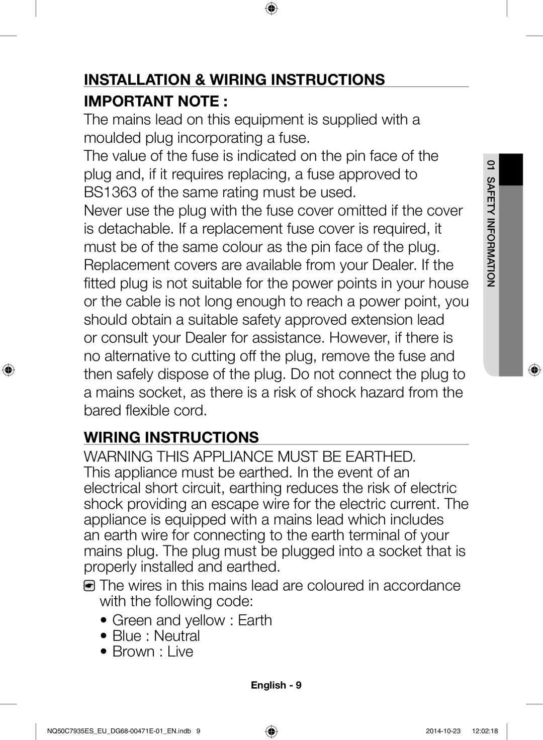 Samsung NQ50C7935ES/EU manual Important Note 