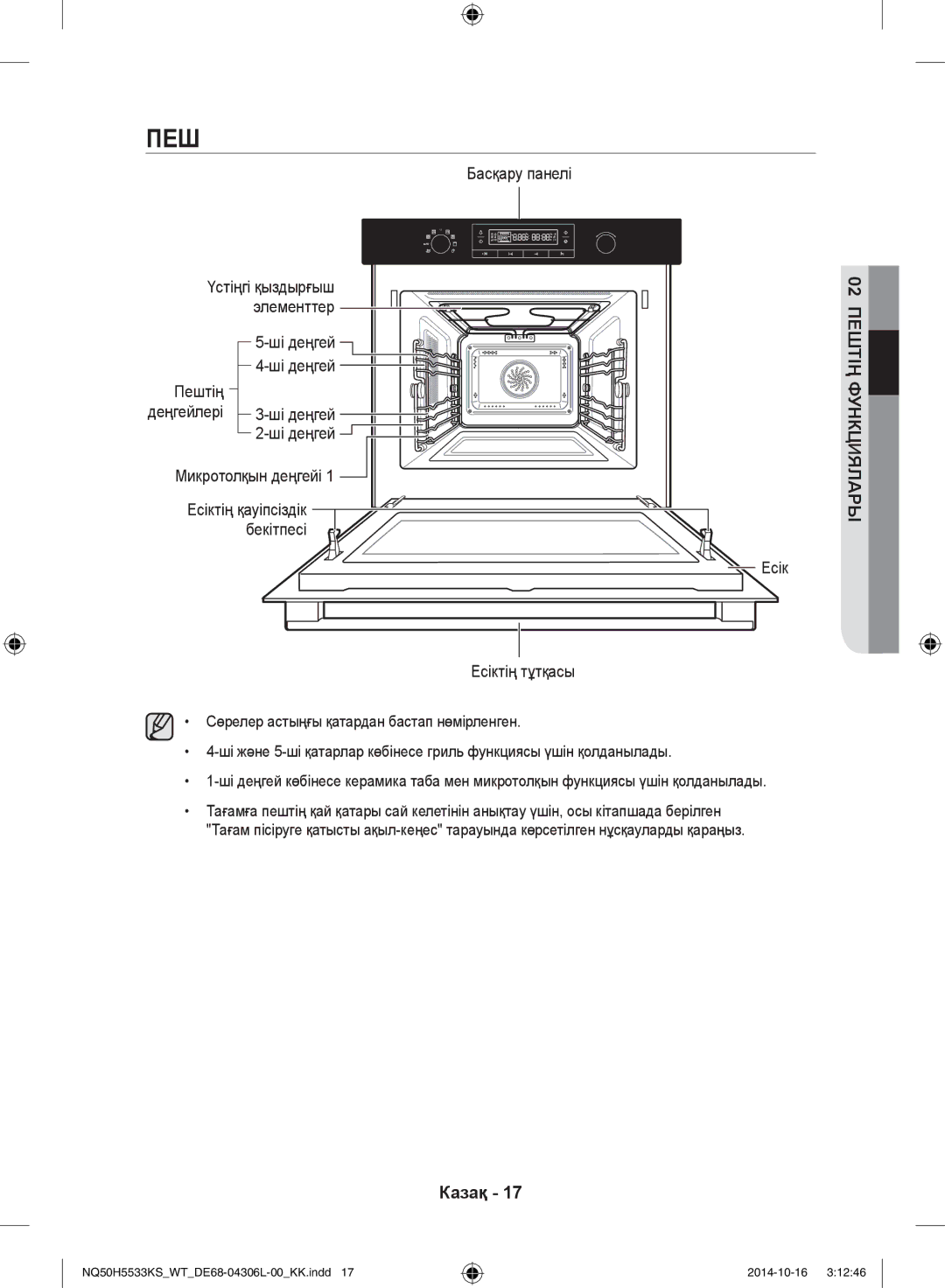 Samsung NQ50H5533KS/WT manual Пеш 