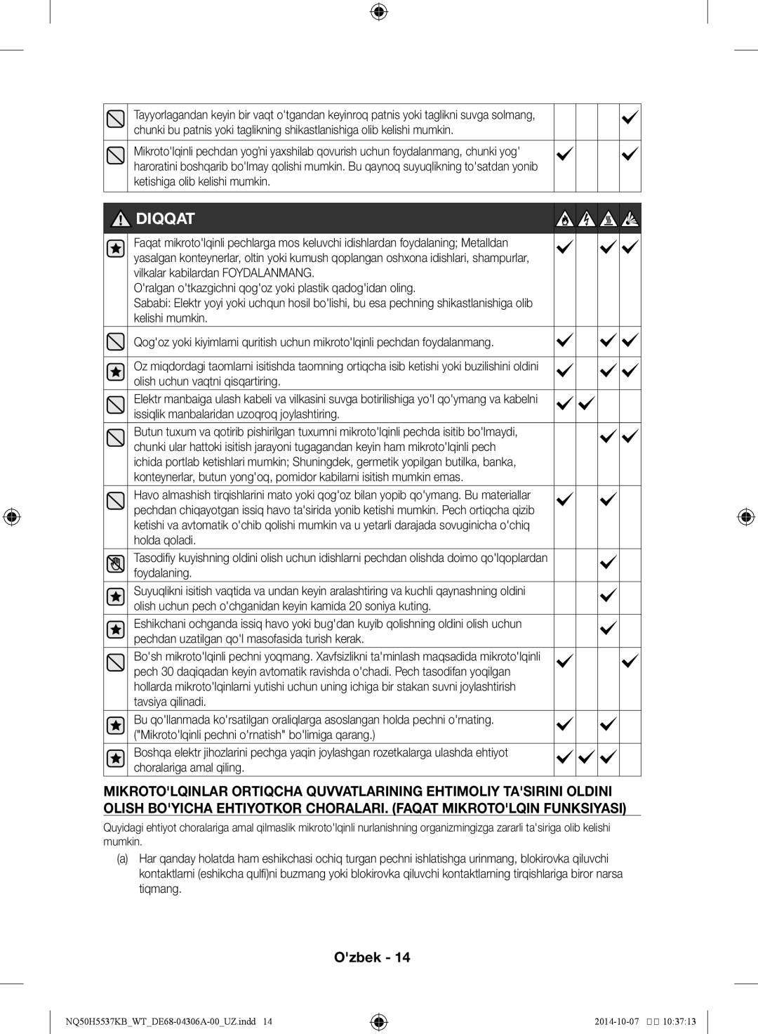 Samsung NQ50H5537KB/WT manual Diqqat 