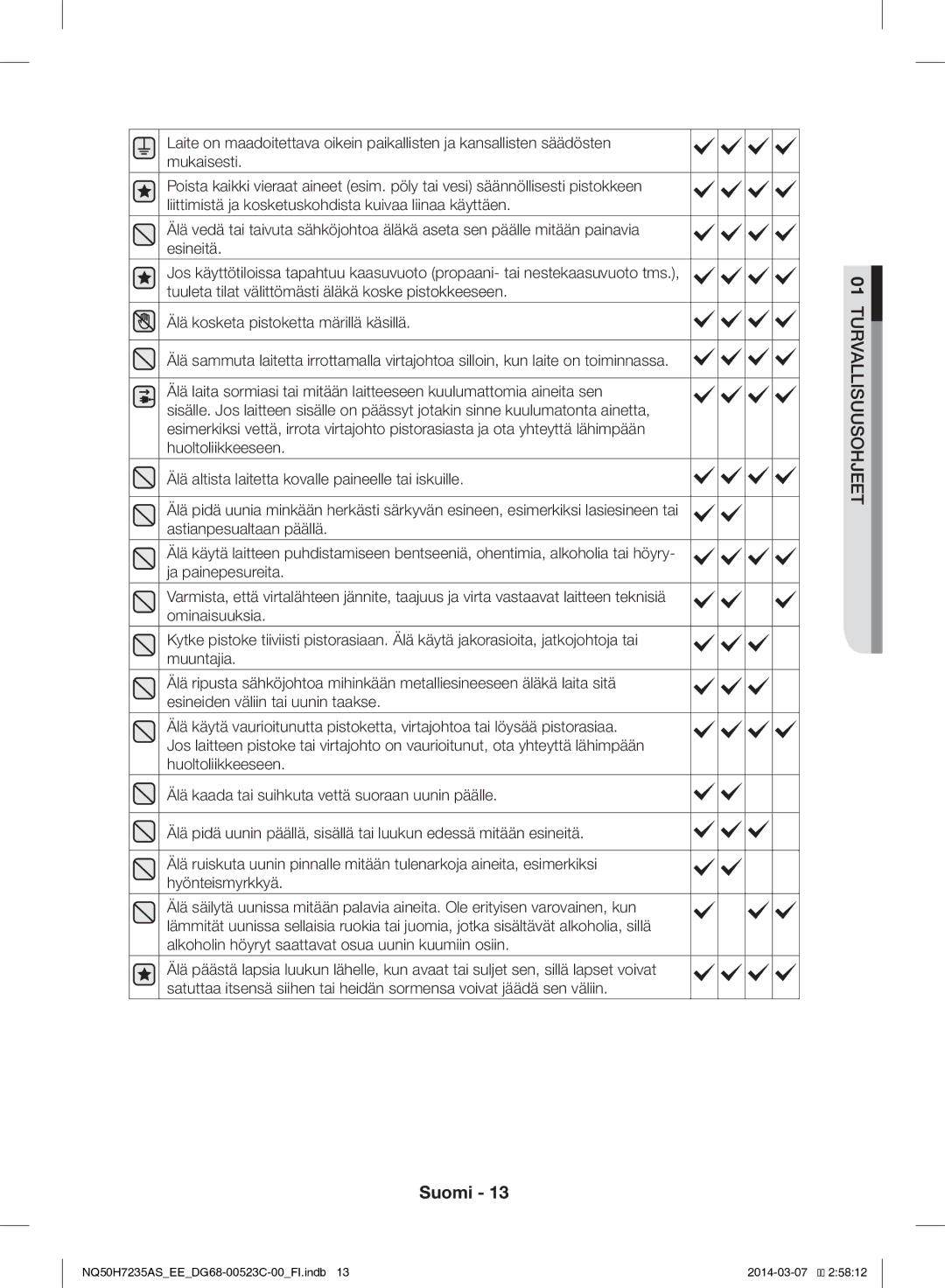 Samsung NQ50H7235AS/EE manual Suomi 