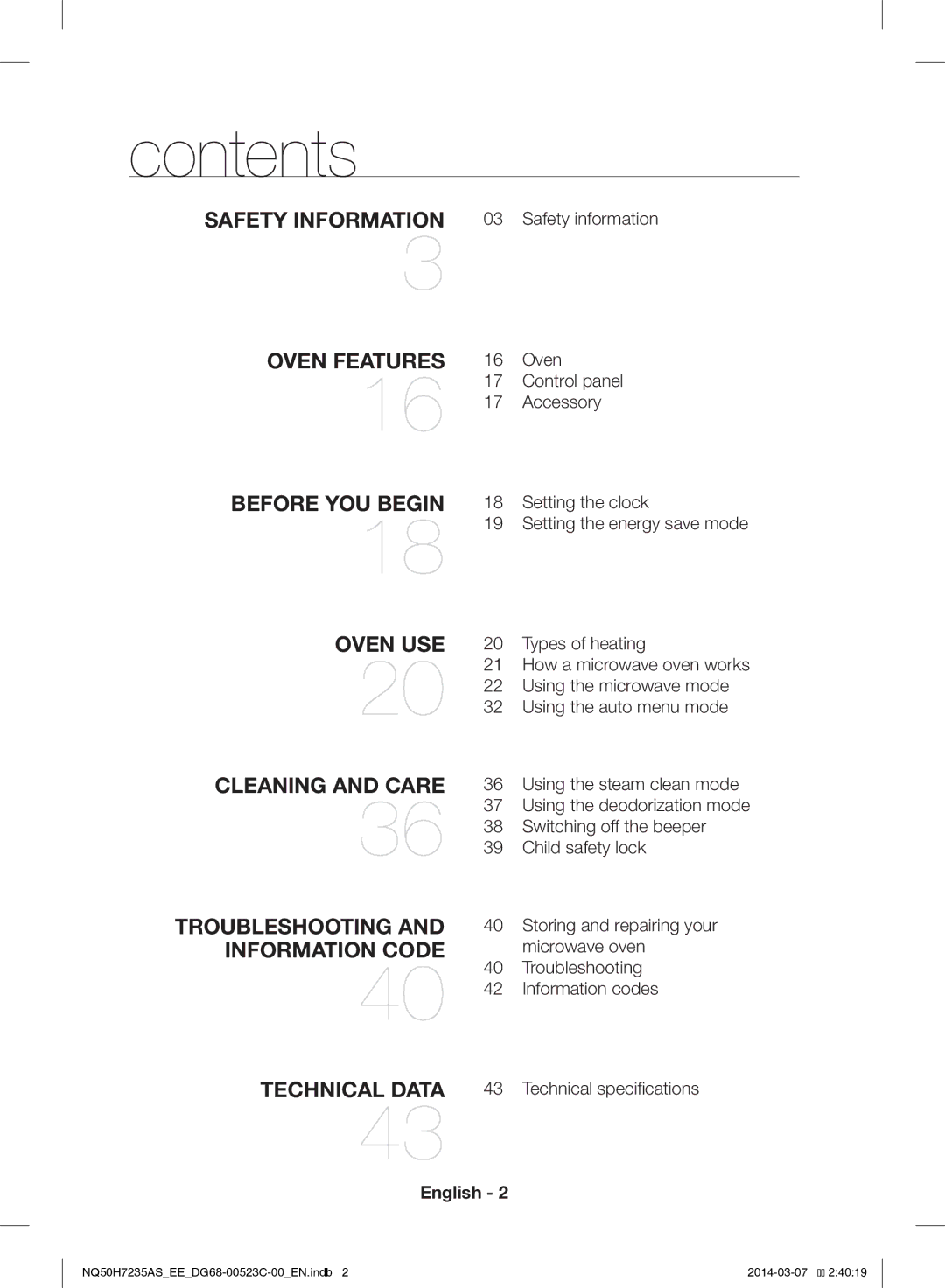 Samsung NQ50H7235AS/EE manual Contents 