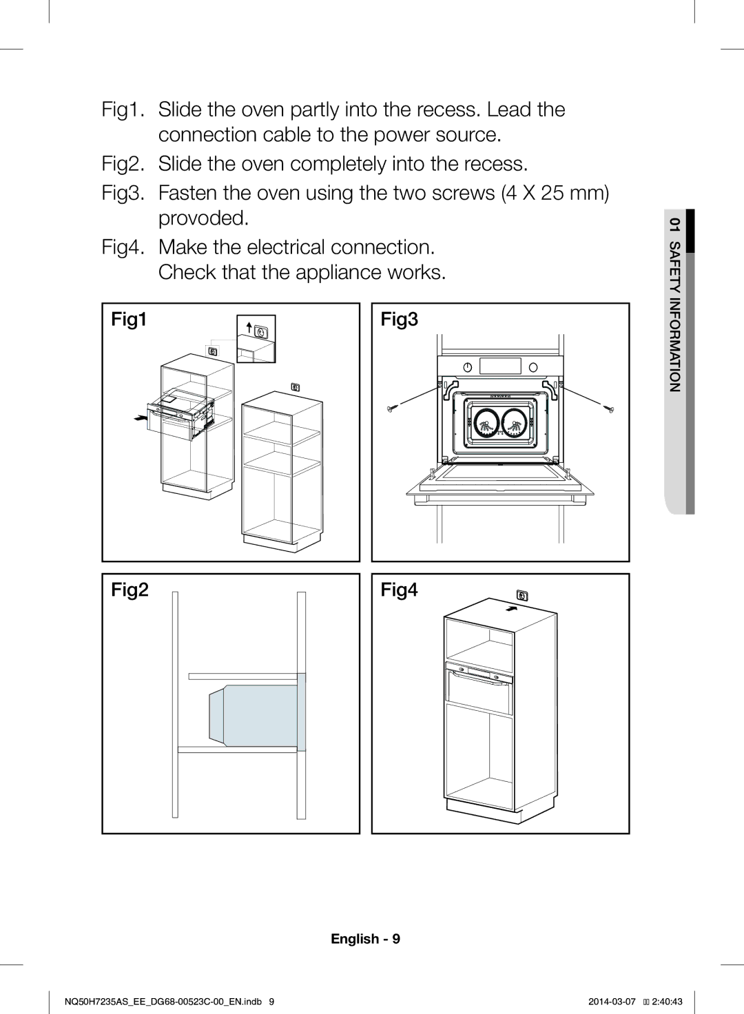 Samsung NQ50H7235AS/EE manual Check that the appliance works 