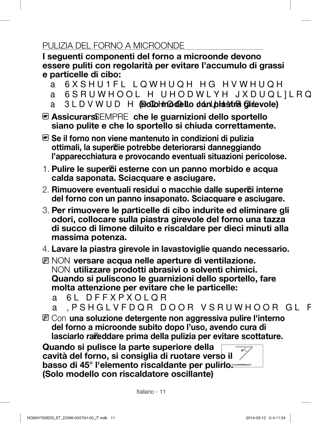 Samsung NQ50H7535DS/ET manual Pulizia DEL Forno a Microonde 