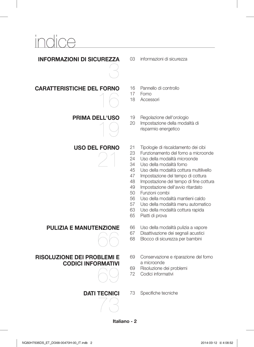 Samsung NQ50H7535DS/ET manual Italiano, Impostazione della modalità di risparmio energetico 