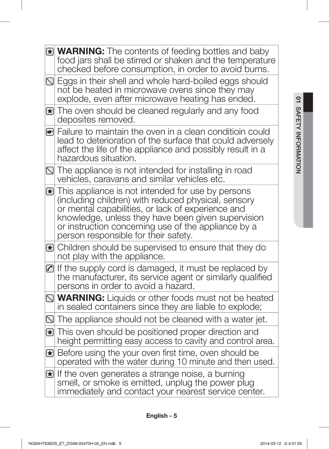 Samsung NQ50H7535DS/ET manual Safety Information 