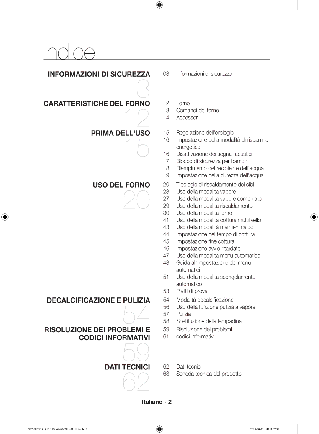 Samsung NQ50H7935ES/ET manual Indice 