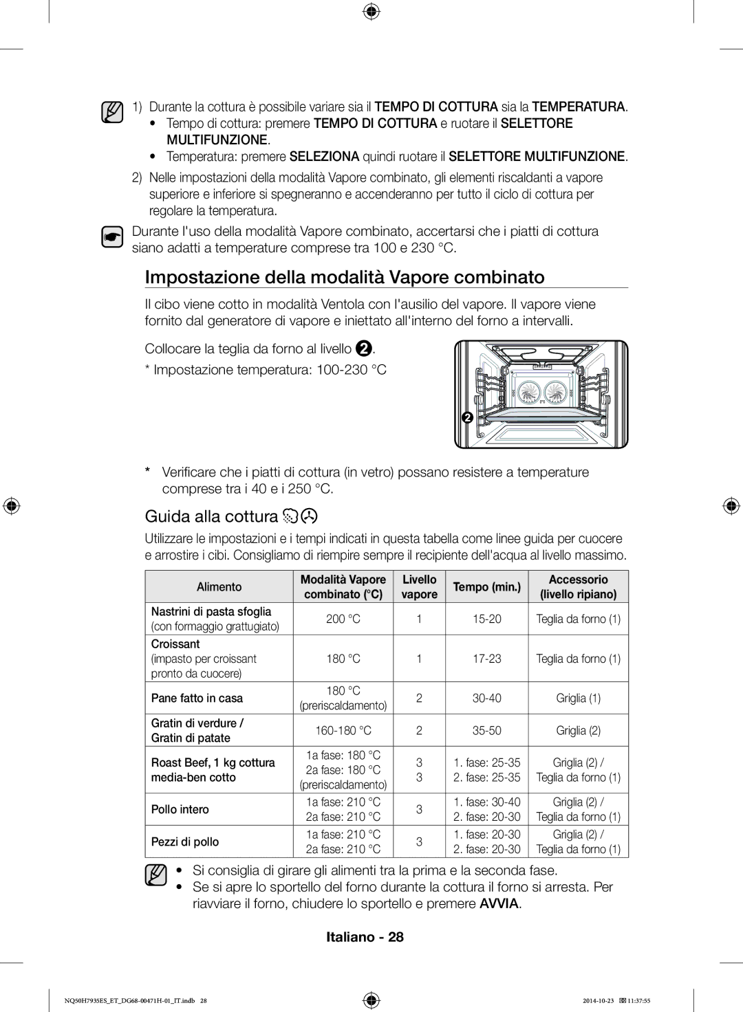 Samsung NQ50H7935ES/ET manual Impostazione della modalità Vapore combinato, Accessorio 