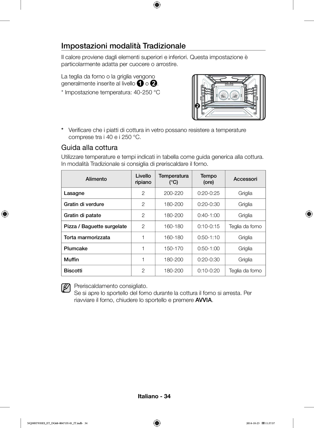 Samsung NQ50H7935ES/ET manual Impostazioni modalità Tradizionale 