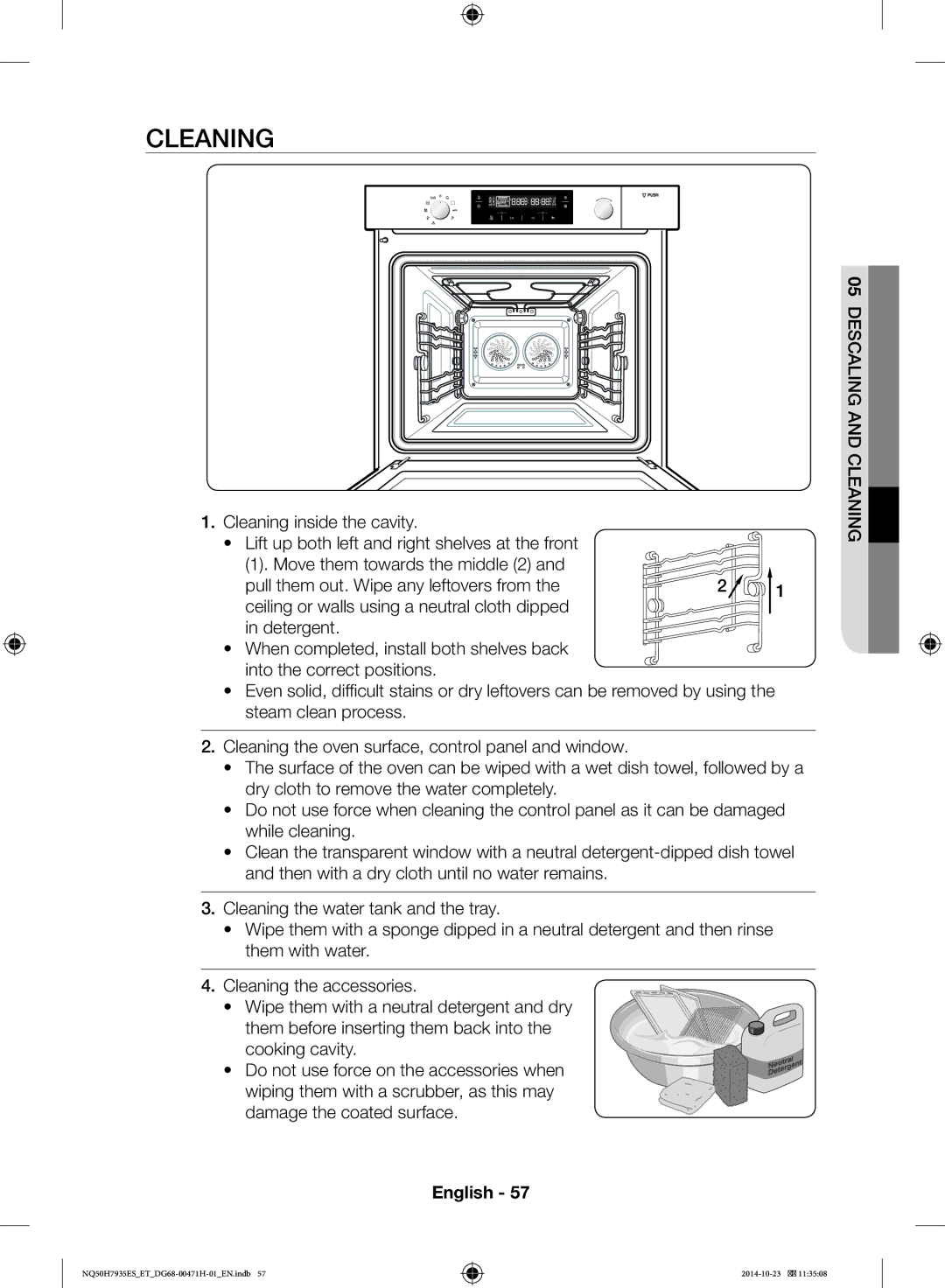 Samsung NQ50H7935ES/ET manual Cleaning 