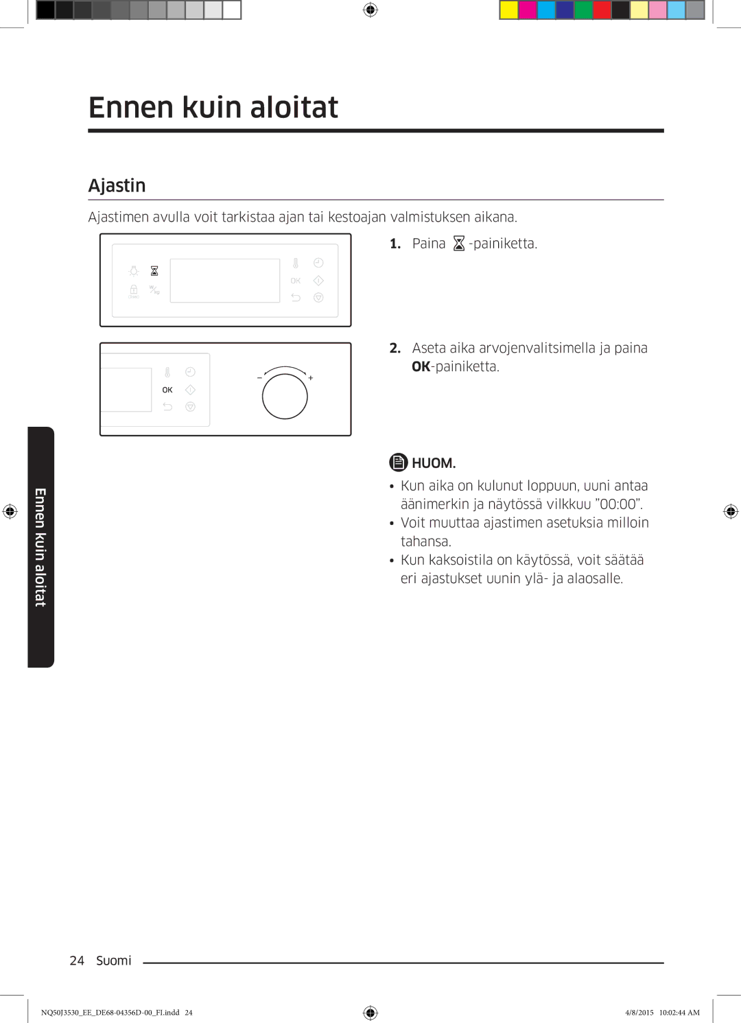 Samsung NQ50J3530BS/EE manual Ajastin 