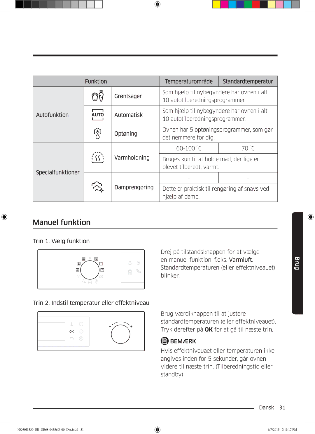 Samsung NQ50J3530BS/EE manual Manuel funktion 