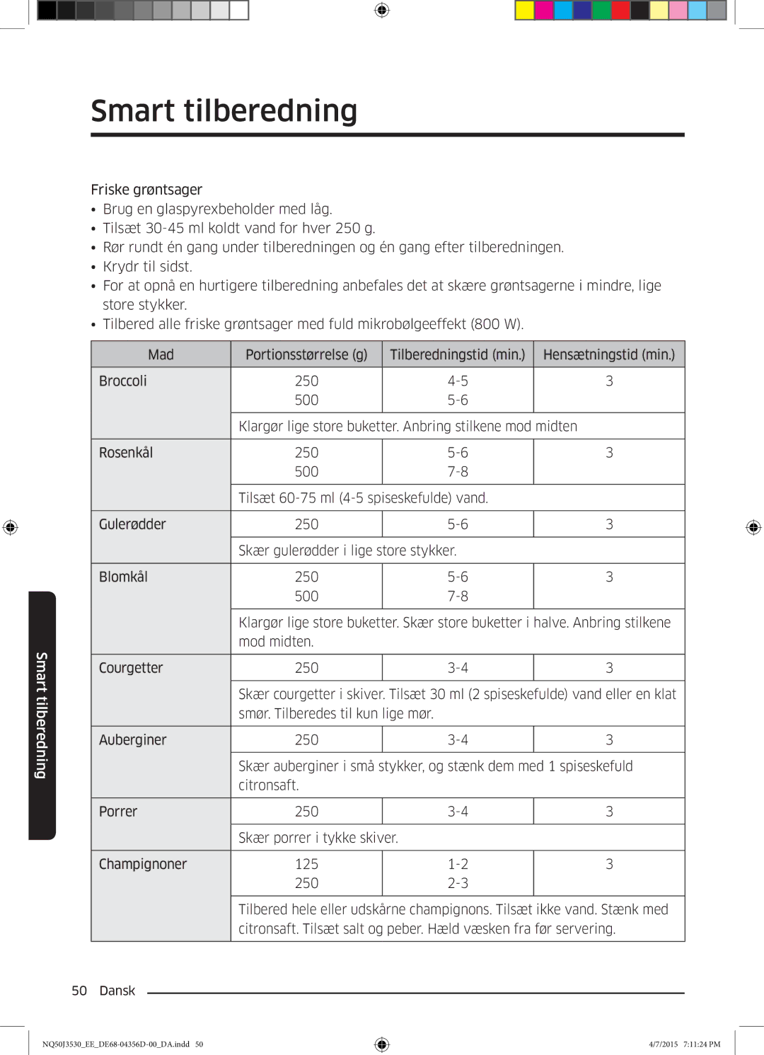 Samsung NQ50J3530BS/EE manual Smart tilberedning 