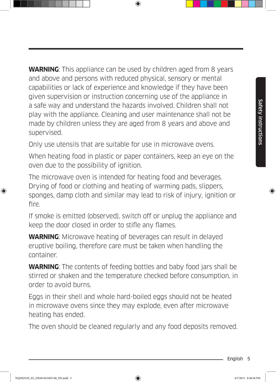 Samsung NQ50J3530BS/EE manual Safety instructions 