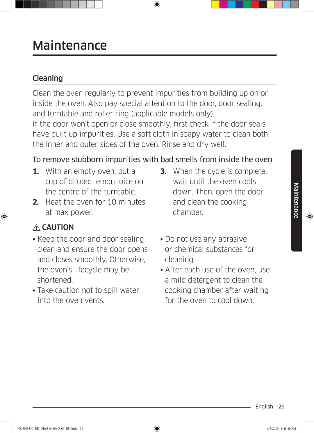 Samsung NQ50J3530BS/EE manual Maintenance 