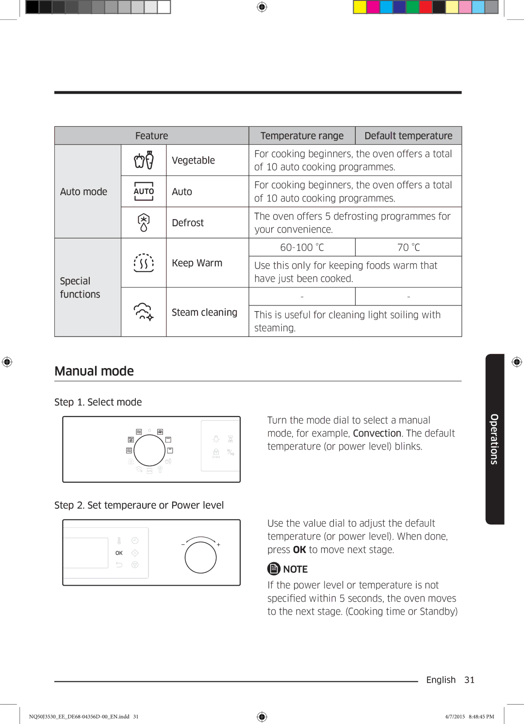 Samsung NQ50J3530BS/EE manual Manual mode 