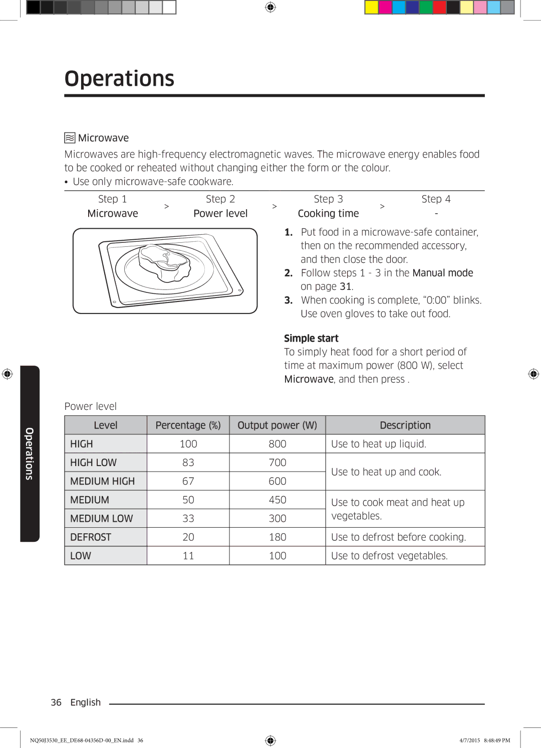 Samsung NQ50J3530BS/EE manual Simple start, Low 