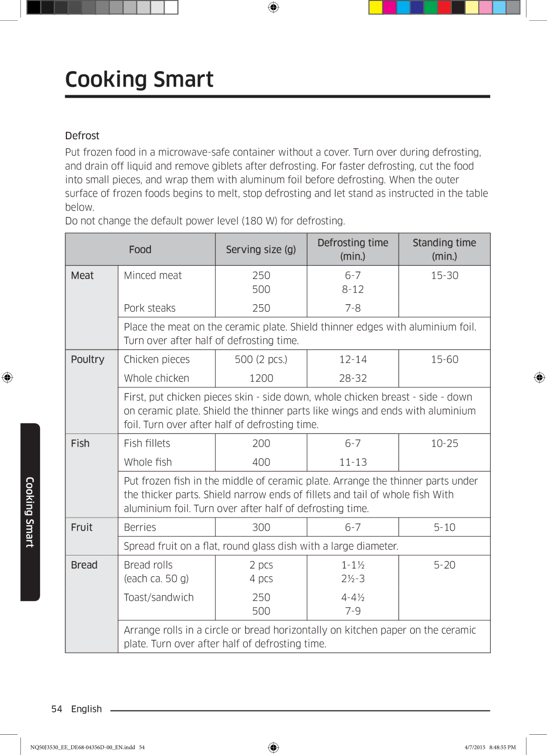 Samsung NQ50J3530BS/EE manual Cooking Smart 