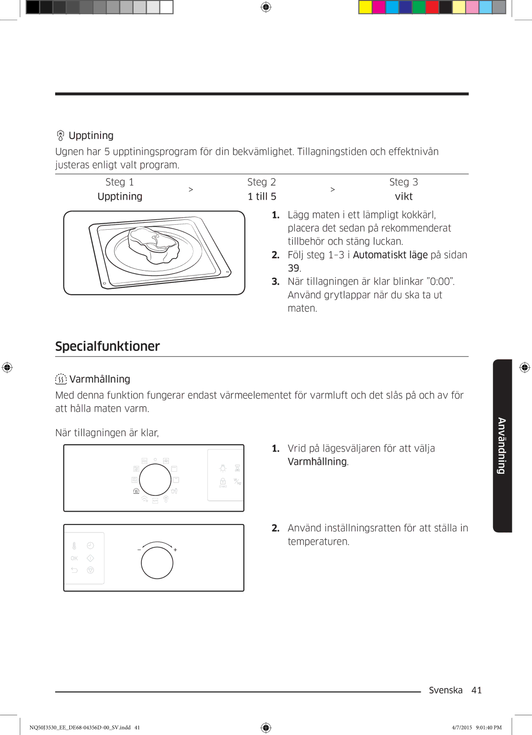 Samsung NQ50J3530BS/EE manual Specialfunktioner 