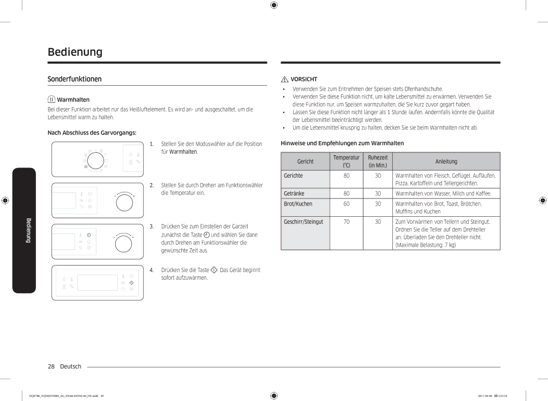 Samsung NQ50J3530BS/EG manual Sonderfunktionen 