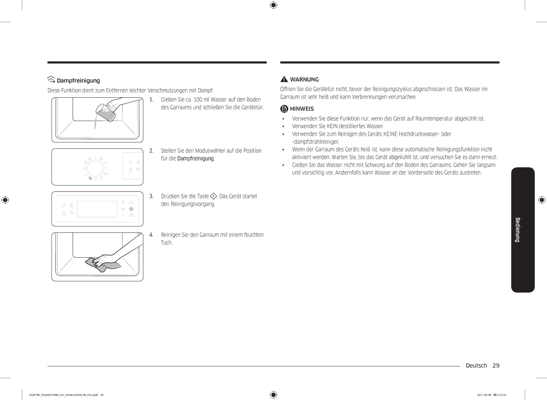 Samsung NQ50J3530BS/EG manual Warnung 