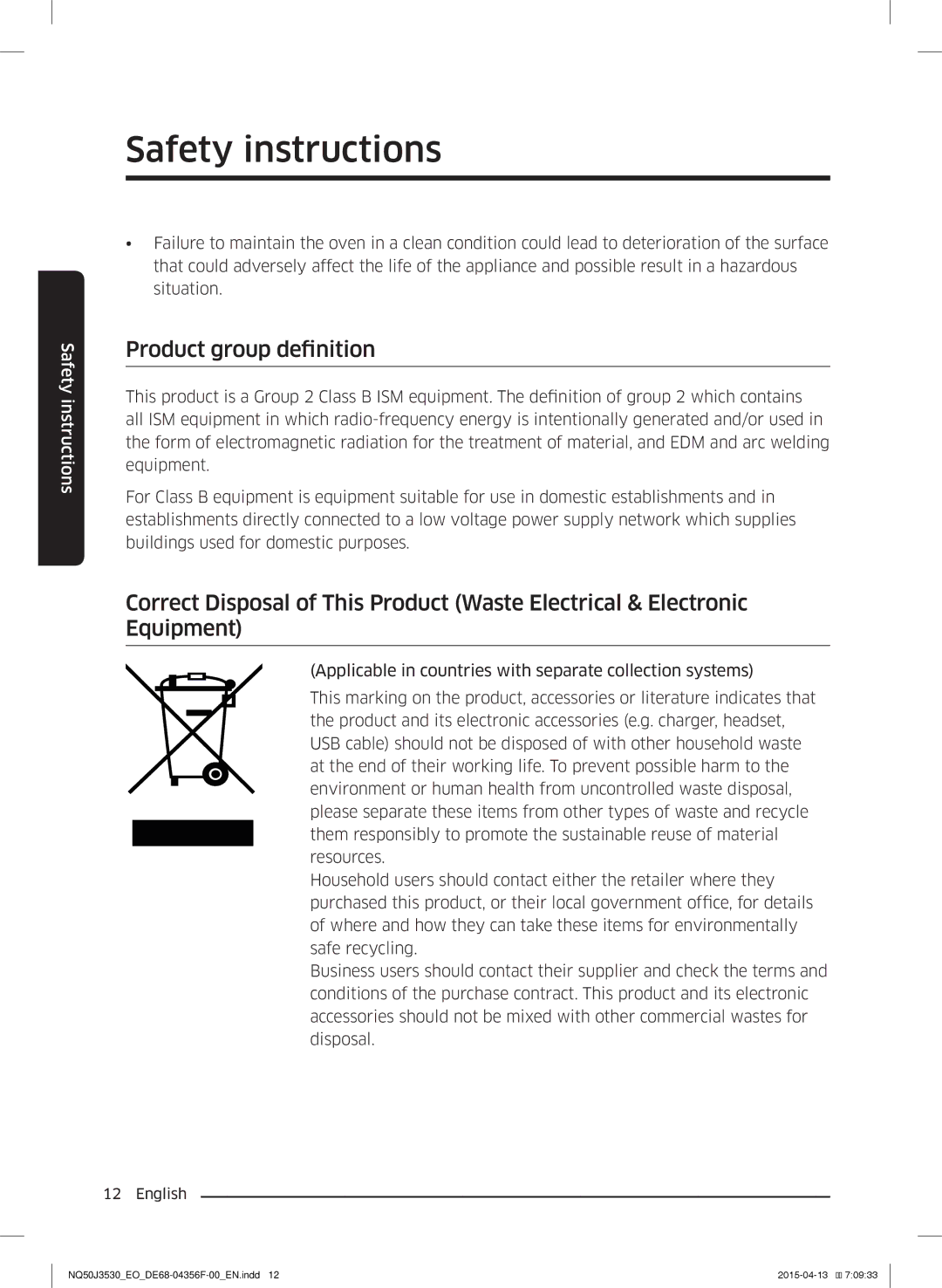 Samsung NQ50J3530BS/EO manual Product group definition 