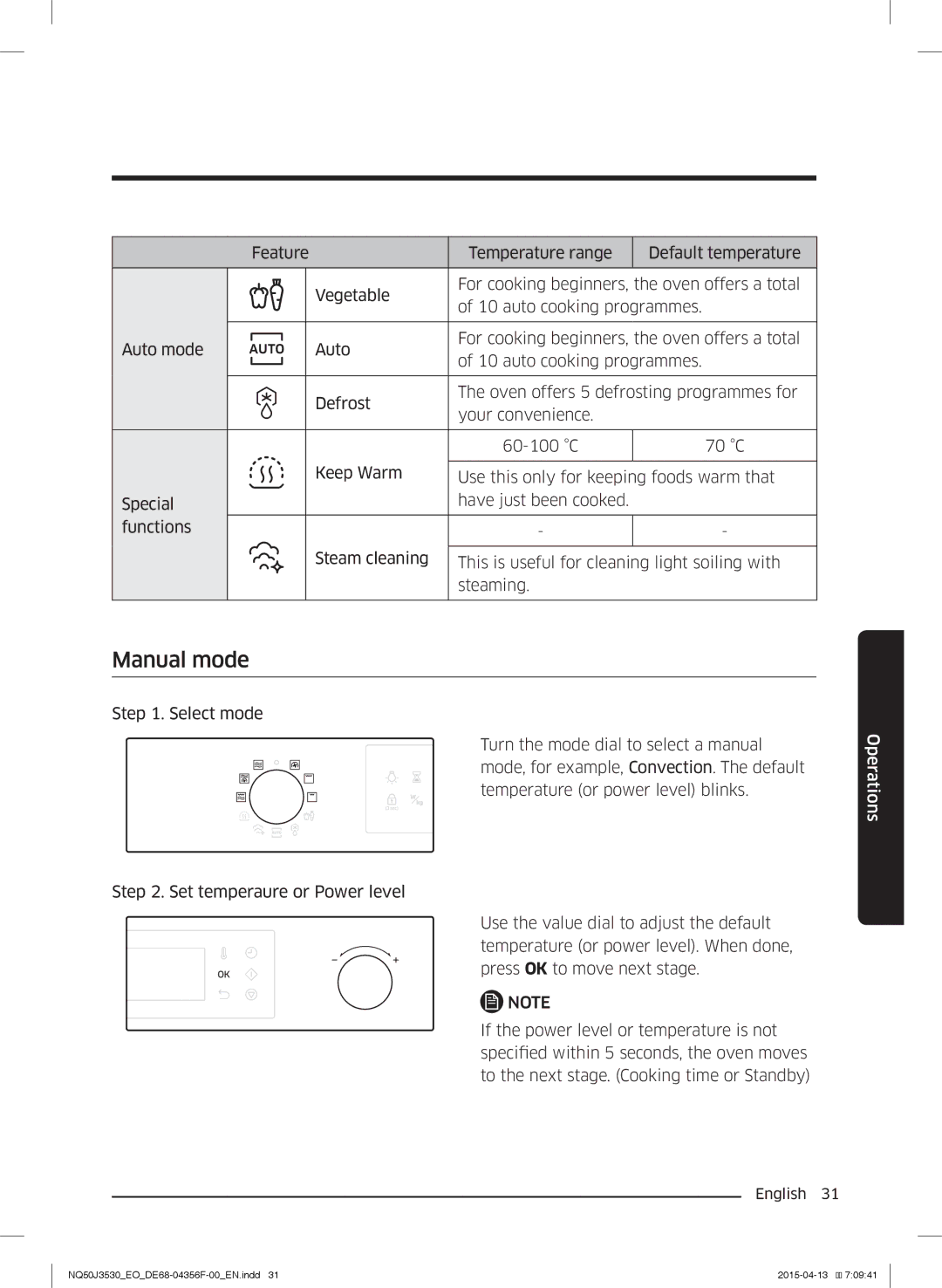 Samsung NQ50J3530BS/EO manual Manual mode 