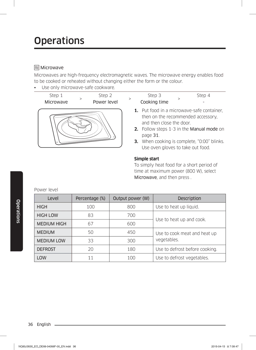 Samsung NQ50J3530BS/EO manual Simple start, Low 