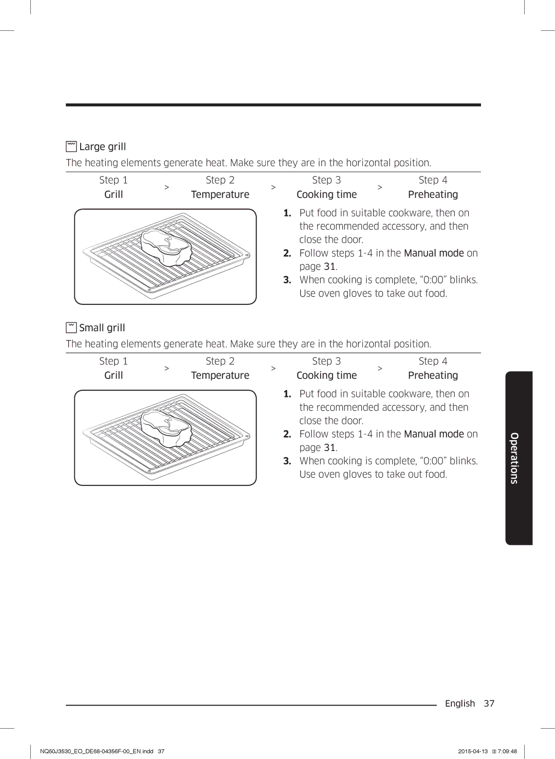 Samsung NQ50J3530BS/EO manual Operations 