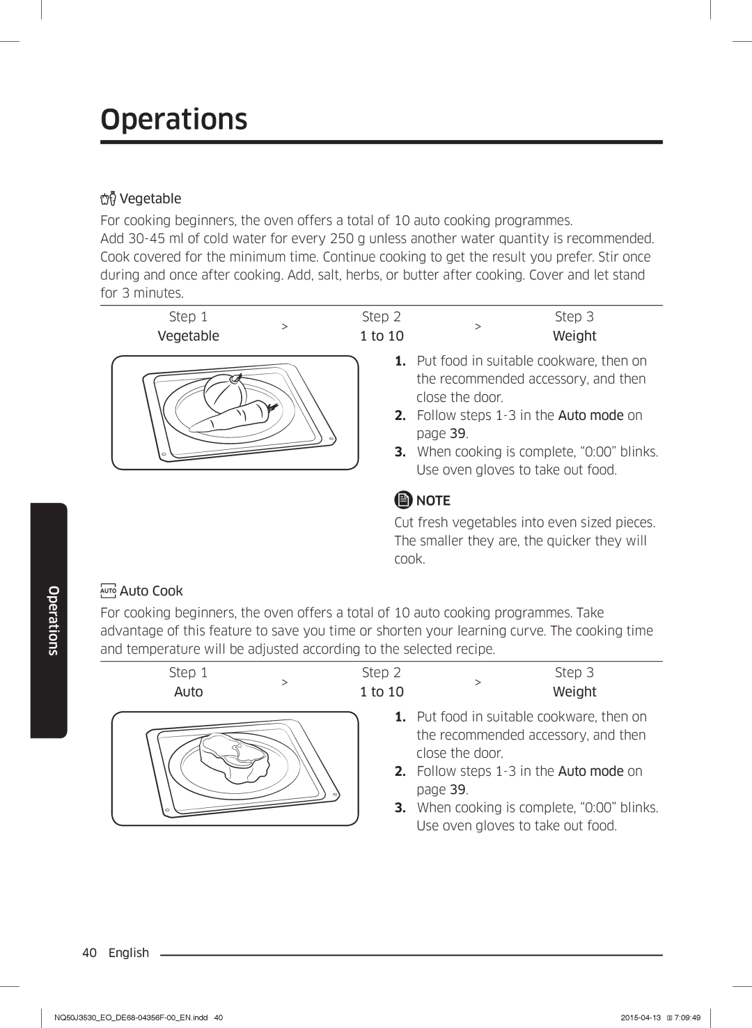 Samsung NQ50J3530BS/EO manual Operations 