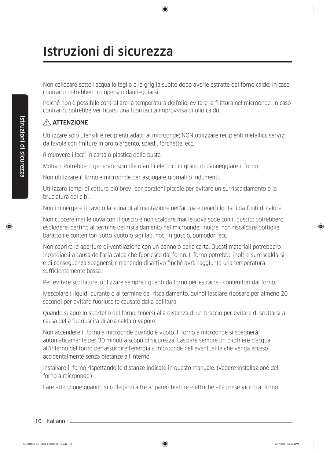 Samsung NQ50J3530BS/ET manual Attenzione 