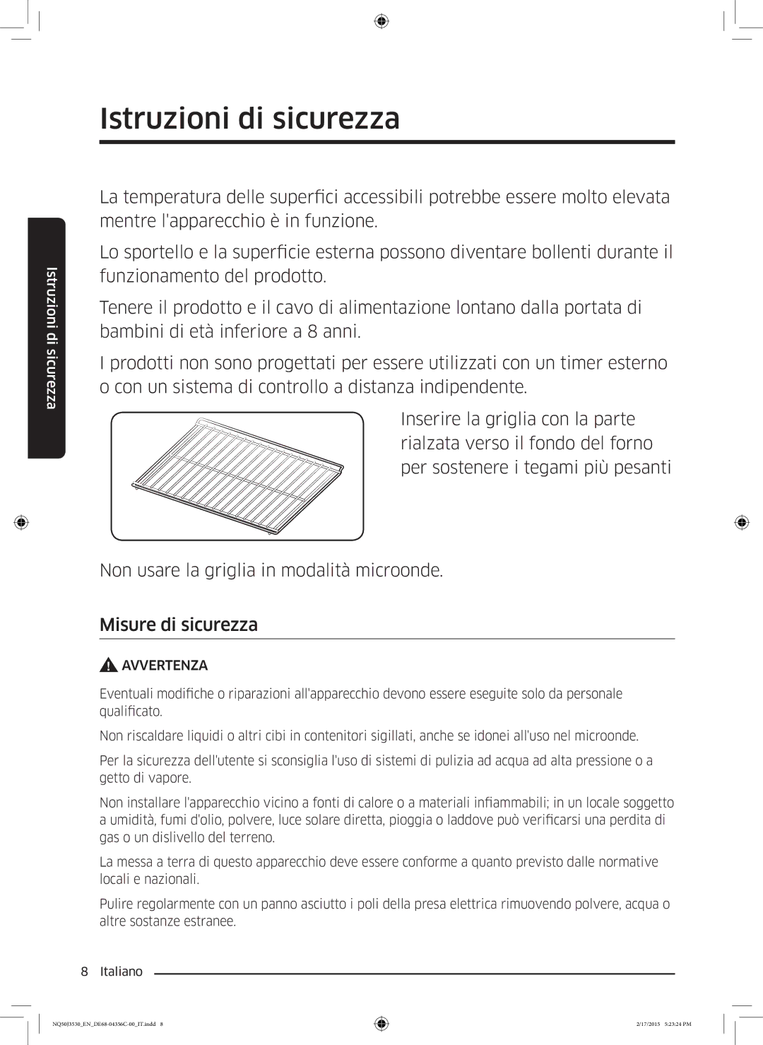 Samsung NQ50J3530BS/ET manual Avvertenza 