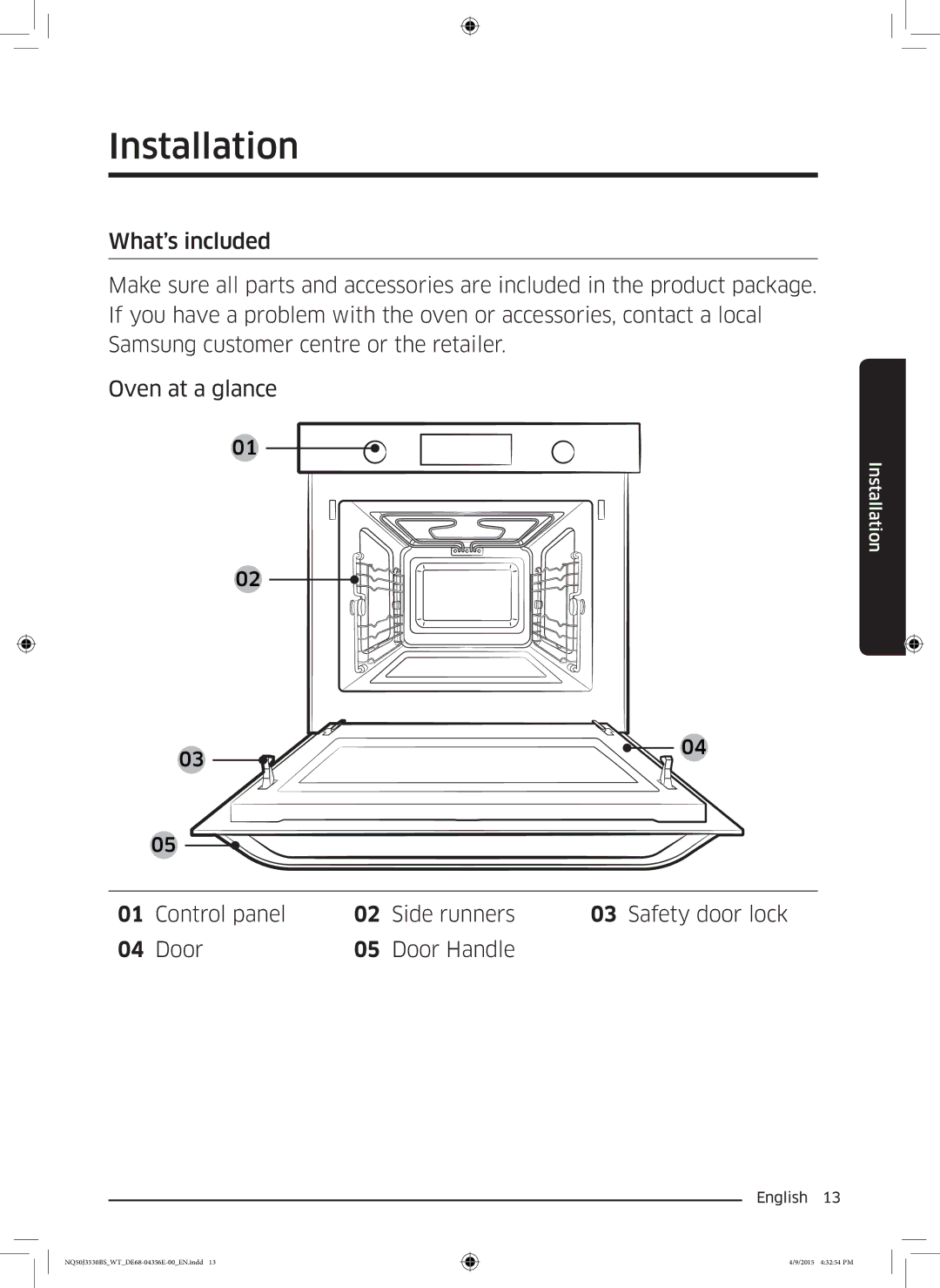 Samsung NQ50J3530BS/WT manual Installation 